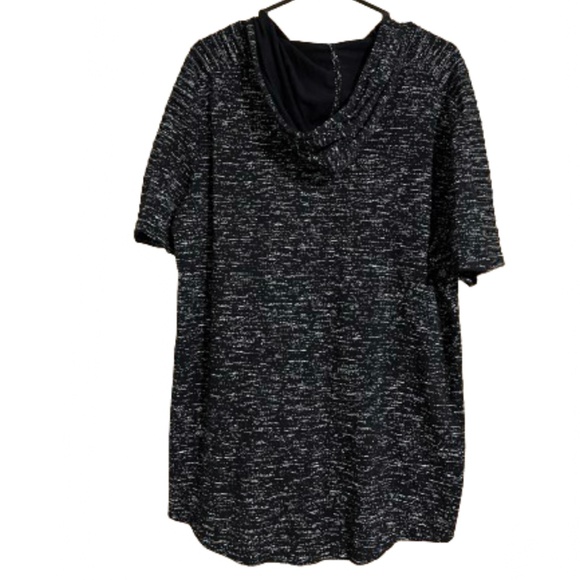 Women’s Brooklyn Black & White in Abstract Print Activewear Hoodie Sz-L - Picture 6 of 6